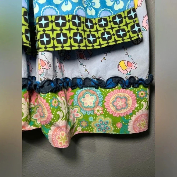 Matilda Jane Sz 8 Girls Dress Removable Apron Elephants Unicycle Colorful EUC. - Picture 5 of 9